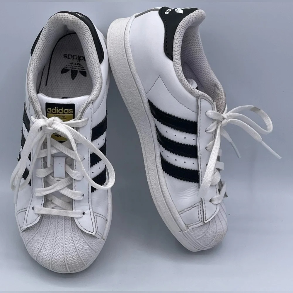 Adidas Shoes Style FU7714 Unisex Superstar‎ Black White Sneakers Youth Size 1